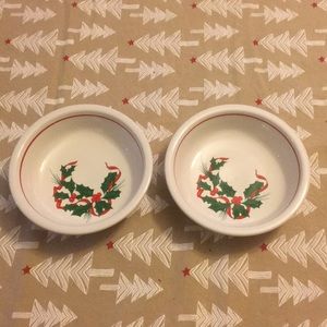 Fiesta Holly & Ribbon 7” Cereal Bowls - New Unused